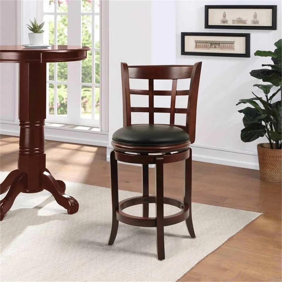 Boraam Kyoto Swivel Counter Stool - Cherry - Image 2 of 3