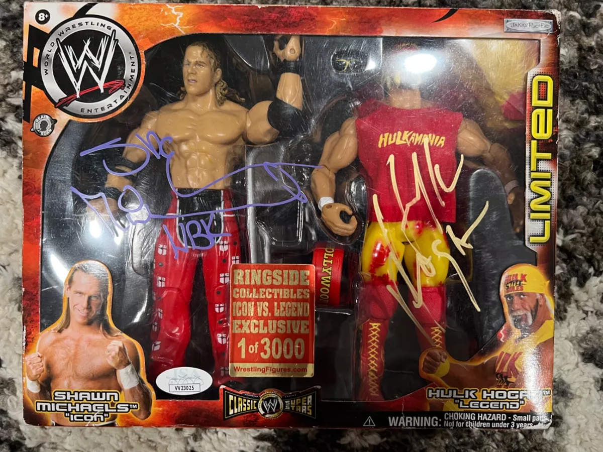 Shawn Michaels & Hulk Hogan Dual Signed wwe wwf ljn classic superstars 1 of 3000