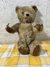 Antique 14 Steiff Jointed German Teddy Bear With Hump Glass Eyes Wide Up