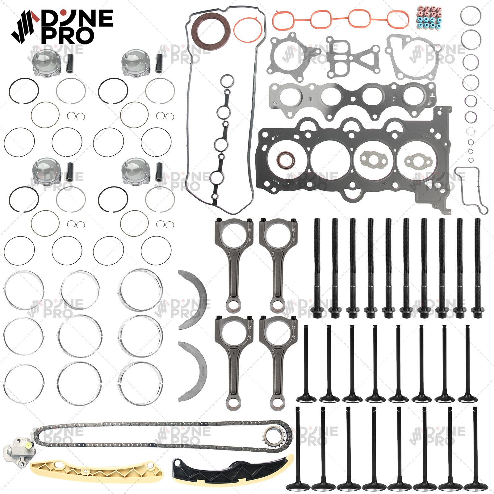 Hyundai KIA 1.6T G4FJ Master Engine Rebuild Kit with Gasket Piston & Timing Components