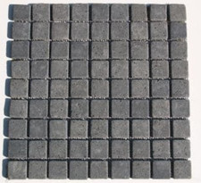 1m2 Black Tumbled Basalt 3 cm by 3 cm Mosaic wall & floor tiles