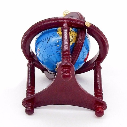 Casa de Muñecas Miniatura 1:12 Juguete Sala de Estudio Globo Rodante Rojo Soporte Decoración Accesorio - Imagen 10 de 12