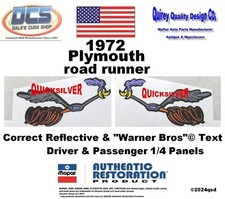 1972 Plymouth Road Runner Reflective Running Bird Set 2964112 113 New Mopar Us