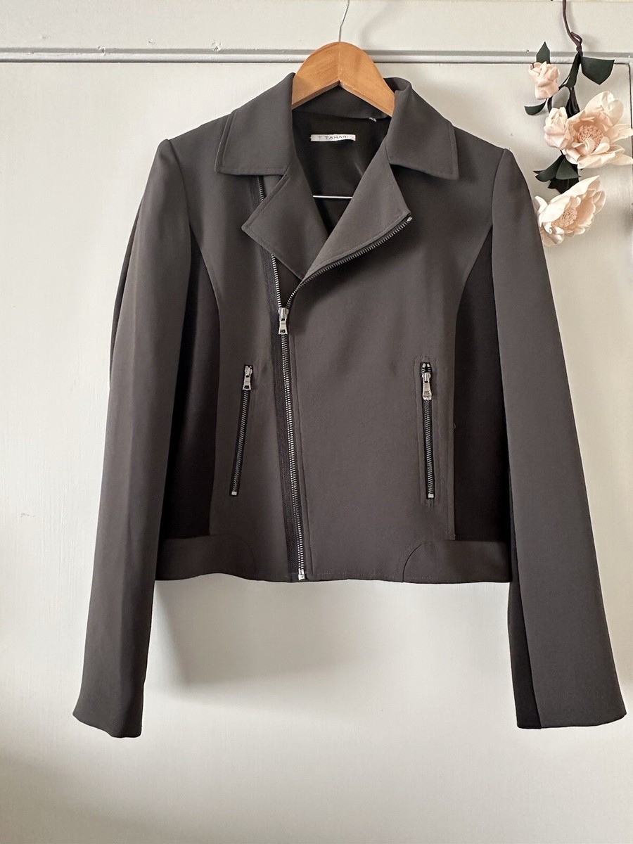 TAHAraさん専用① New T Tahari black/dark gray zip Moto Jacket Womens sz S | eBay