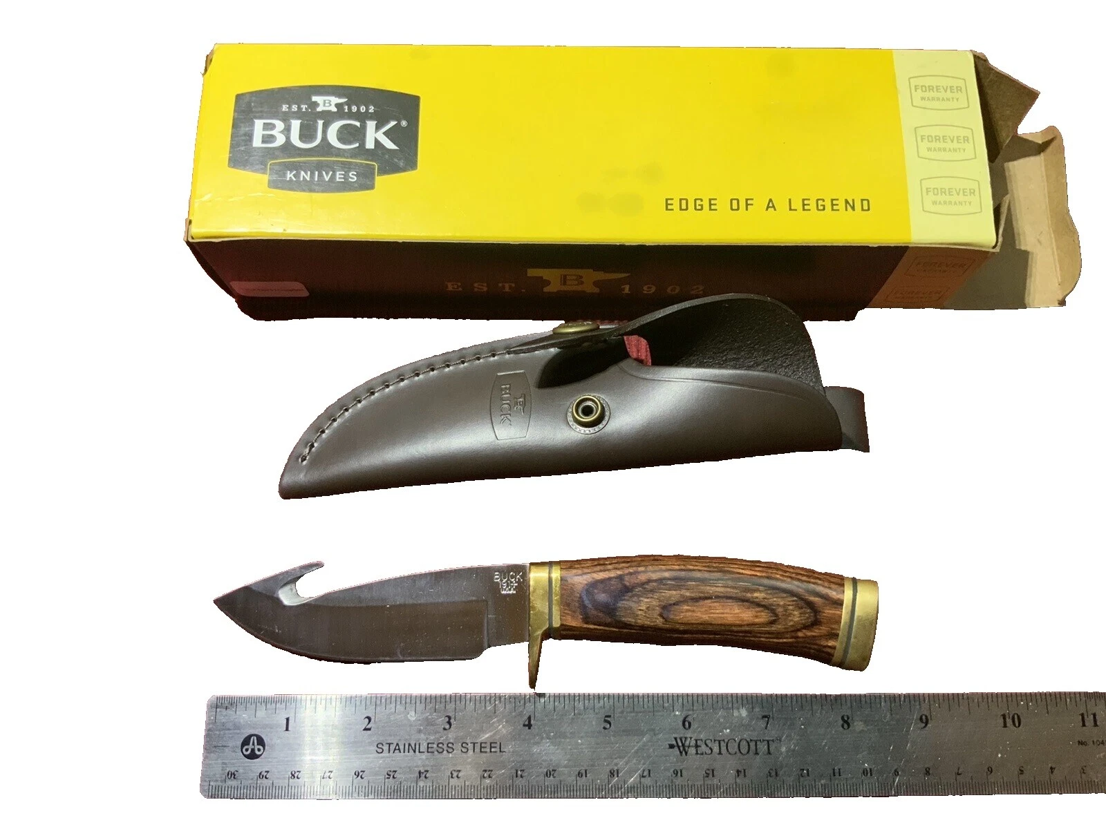 Caza de mango de madera Buck Knives Cuchillos de Hoja Fija De Colección