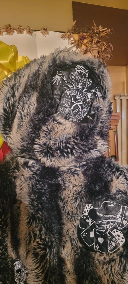 Chaqueta de piel sintética de cuero real rara United Face Foto 4 de 4