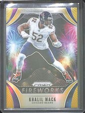 2019 Panini Prizm Football Fireworks Gold Prizm #FW-KM Khalil Mack No 4 of 10