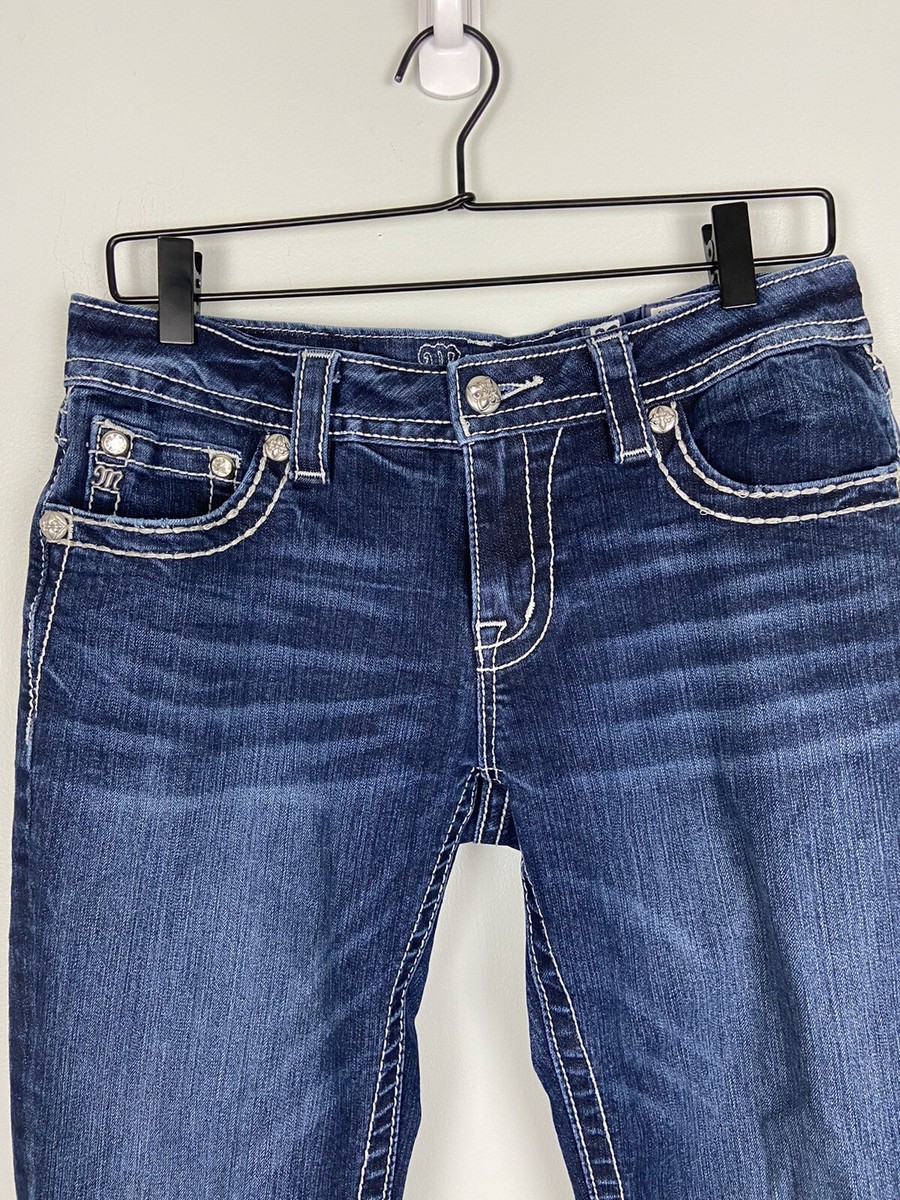 Jean Skinny Femme Miss Me Hailey M3206S Bleu Foncé Fleur De Lis - Taille 26 X L30 - Neuf Avec étiquette