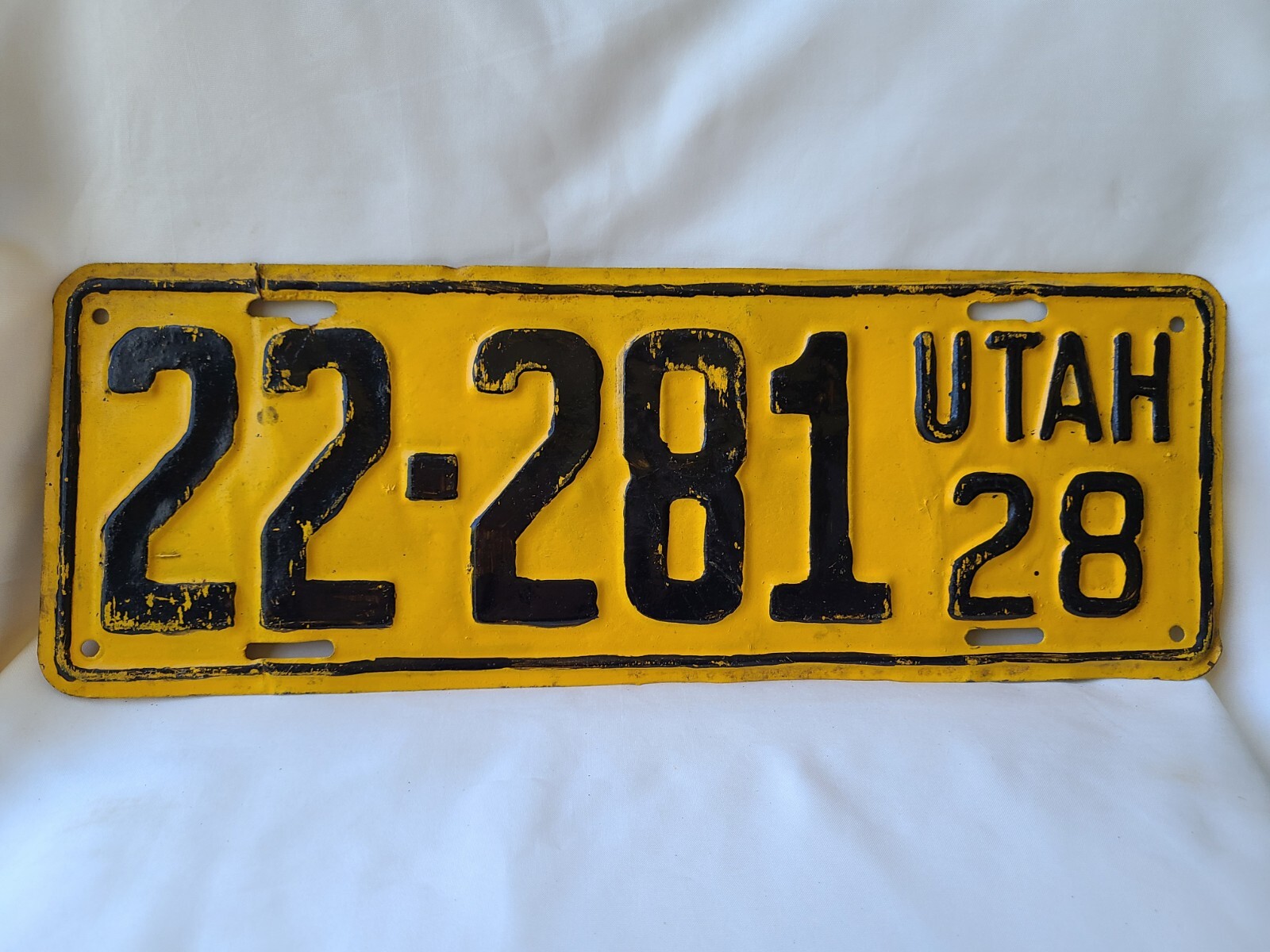 Vintage 1928 Utah License Plate Long 8225 eBay