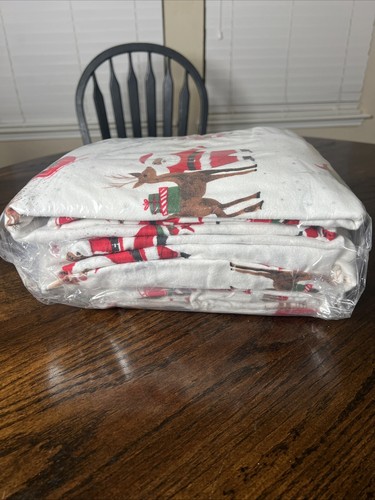 Pottery Barn Kid Heritage Black Santa Twin Duvet 2 Standard Sham Twin Sheet Set - Picture 4 of 6