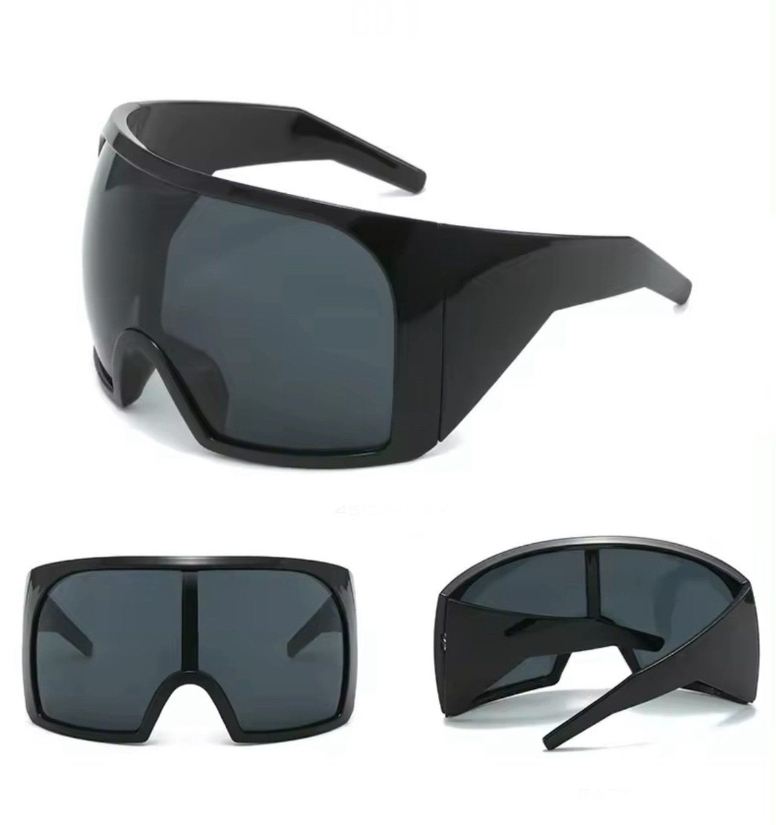 Oversized Black Punk Goggle Sunglasses Women Men Luxury  display picture 3