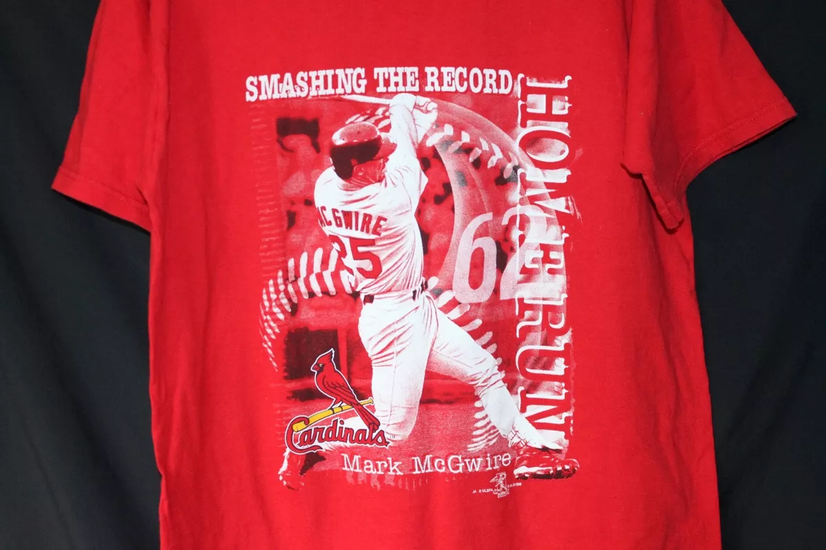 Vintage St Louis Cardinals Shirt Mark McGwire Smashing the Record MLB Adult L