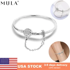 MULA Original CZ Forever Family Safety Chain Snake Bracelet 925 silver For Women