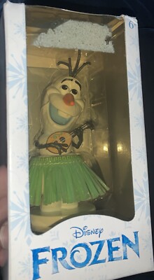 Disney FROZEN Hula Dancing Bobblehead Wobbler OLAF SNOWMAN UKULELE Figure NIB