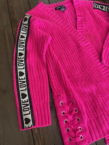 Girls Size 6 LOVE Sweaters Hot Pink Limited Too 3 - Picture 3 of 16