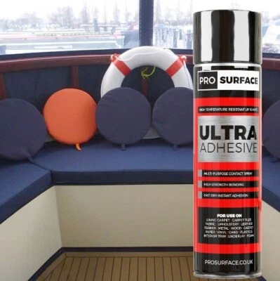 PROSURFACE Marine Upholstery Spray Adhesive Heatproof & Moisture-Resistant Bond Glue 500m