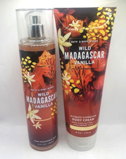 BATH AND BODY WORKS WILD MADAGASCAR VANILLA BODY MIST CREAM 8 OZ SET OF 2