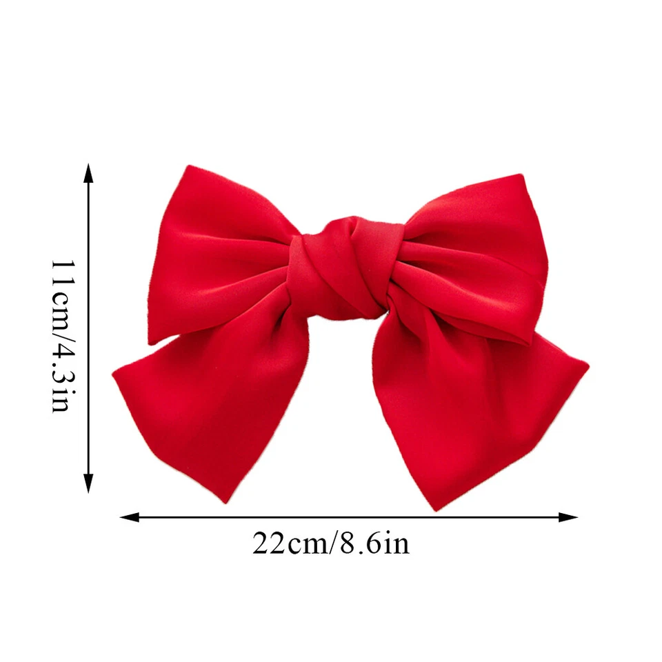 Pinzas para el cabello con moño de cinta de gran tamaño grandes elegantes moño pasadores franceses prendas para la cabeza Foto 2 de 4