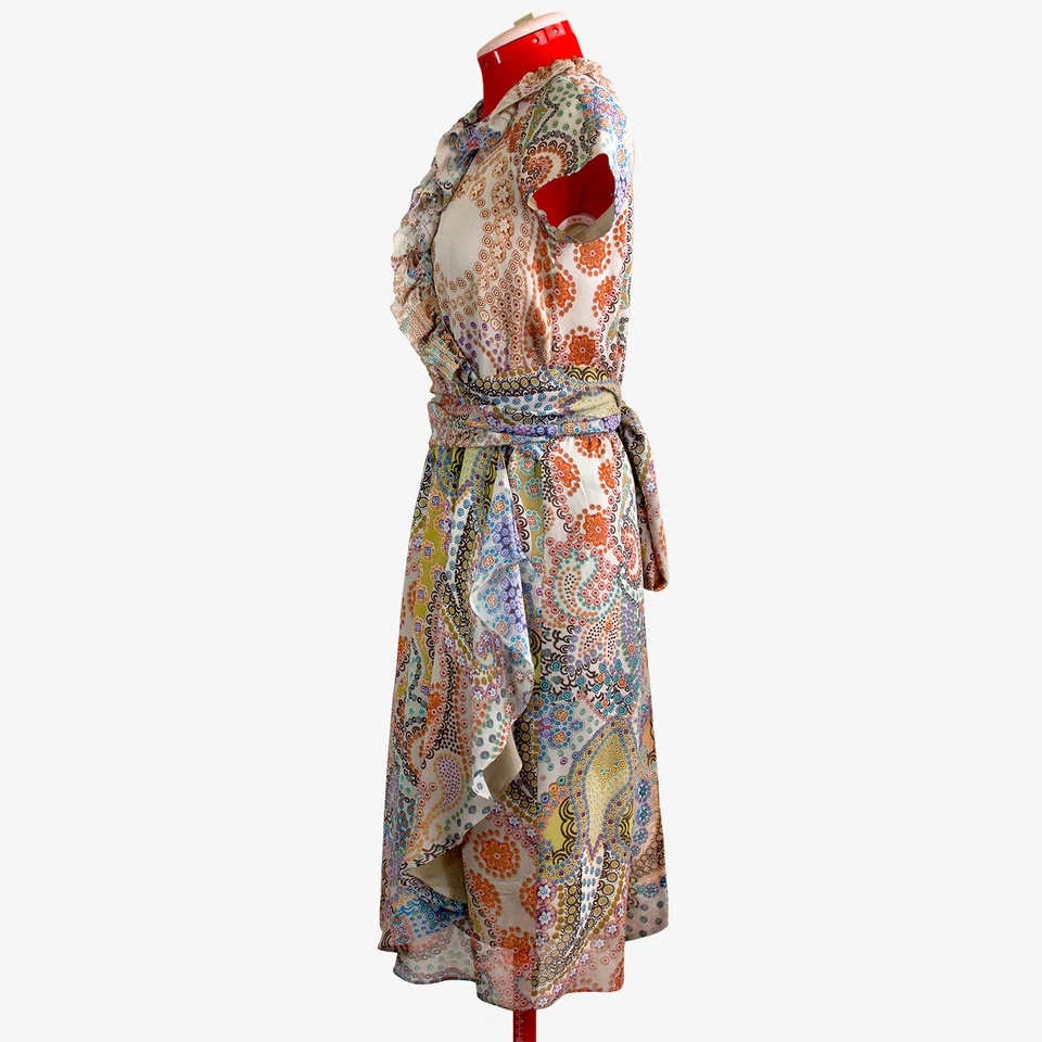 ETRO Silk Paisley Wrap Dress with Belt Size 40 6 S - Image 2 of 4