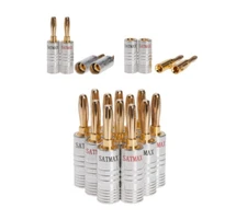 Banana Plug Audio Screw 24K Gold Plated Speaker Wire Jack Connector Pack LOT
