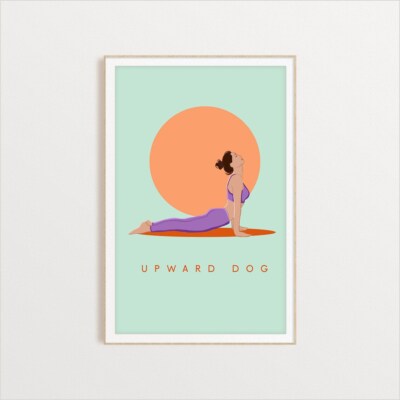 Upward Dog Pose Yoga poster Choose your Size