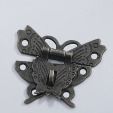 Wooden Case Box Butterfly Shape Hasp Lock Latch Bronze Tone 5pcs