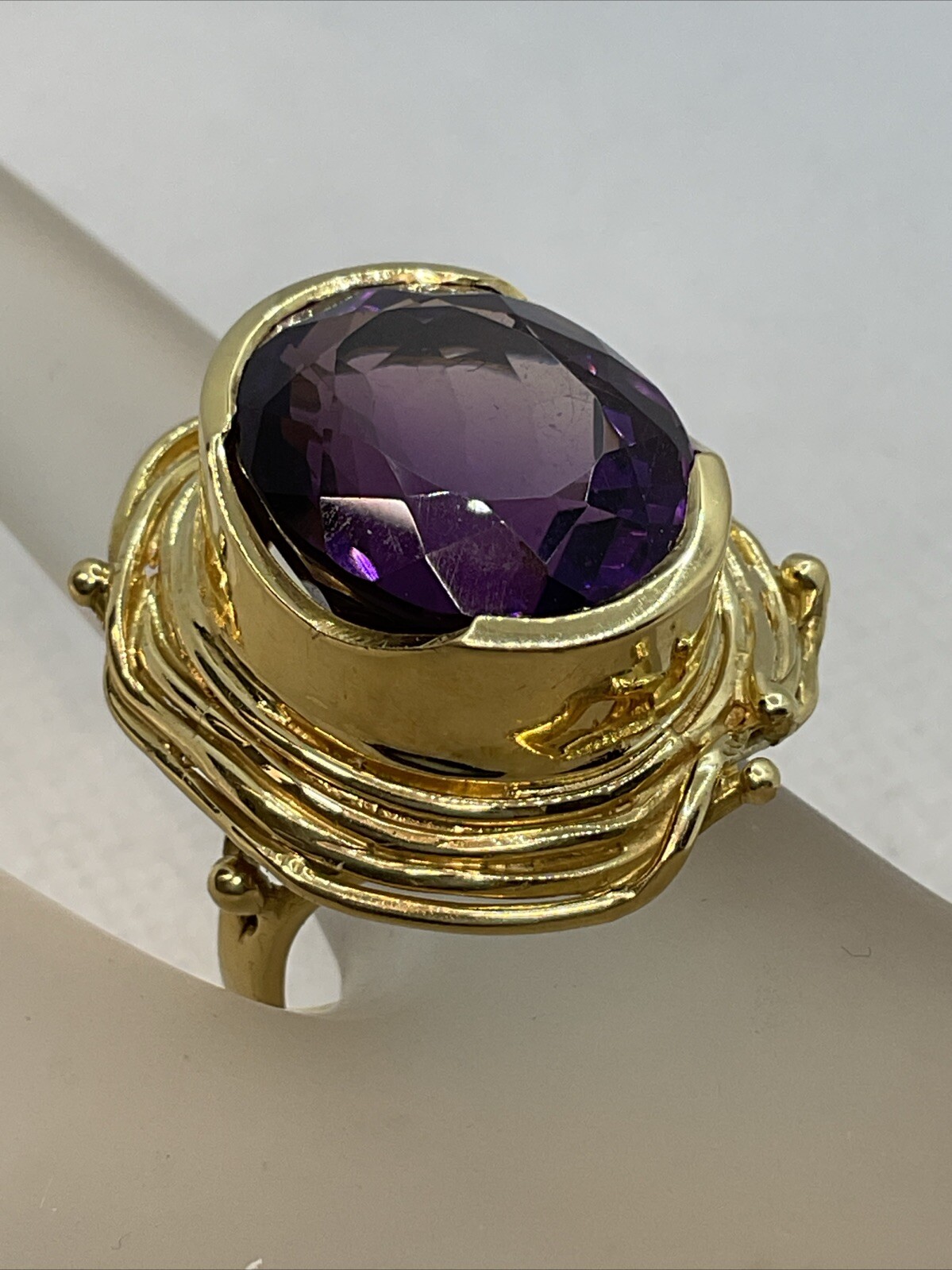 IMPRESSIVE MASSIVE Solid 18K (750) Yellow Gold Am… - image 2