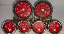 Smiths Kit-elec Temp Oil Fuel Voltspeedometer Tacho 85 Mm Red