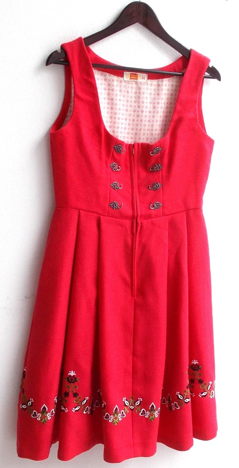Damen Trachten Dirndl ärmellos rot m. Stickerei Gr. 44 v. Original Höck - Bild 1 von 2