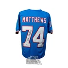 Bruce Matthews Autographed Houston Oilers Custom Football Jersey - BAS COA