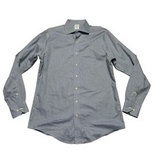 Brooks Brothers 1818 Regent Fit Shirt Mens Size 16 Blue Plaid Button Up Non Iron