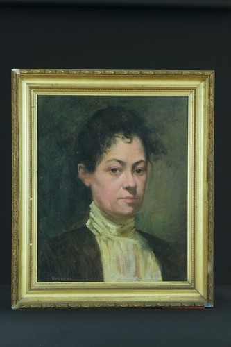 Ancien tableau beau portrait de jeune femme impressionniste es. Manet Degas hst - Photo 3/13