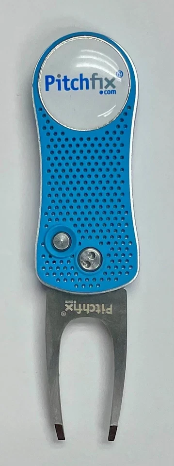 Pitchfix Divot Tool, LtBlue/Silver, with Ball Marker, FREE Extra Marker !