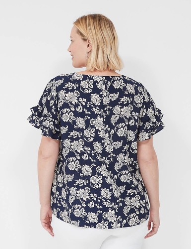 Lane Bryant Flatterärmel Rundhalsausschnitt Top Neu mit Etikett 28 W lang - Bild 10 von 12