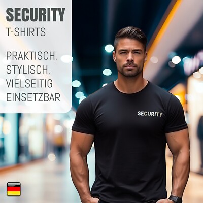 SECURITY T-Shirt Herren Damen Sicherheit Schwarz Blau Wachdienst Arbeitskleidung