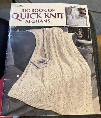 Vtg Rare Leisure Arts Big Book Of Quick Knit Afghans 1999 pattern Bk