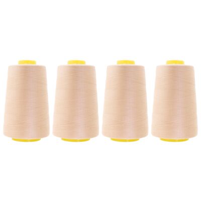 4 Pack of Serger Threads Cones Spools - 40S/2 24000 Yards Polyester Nude Thre...