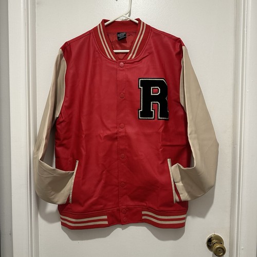Red Tan Ring of Fire Varsity Jacket