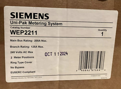 Siemens WEP2211 200 AMP 2-Gang UNI-PAK Meter (NEW)
