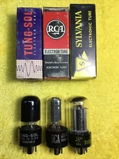 (LOT OF 3) TUNG SOL, RCA, SYLVANIA 12V6GT POWER VACUUM TUBES TESTED A577.C
