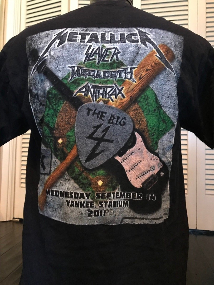 llica メタリカ 周年 Tシャツ Megadeth Anthrax The Big 4 NYC Slayer Megadeth Anthrax Metallica Tour Shirt