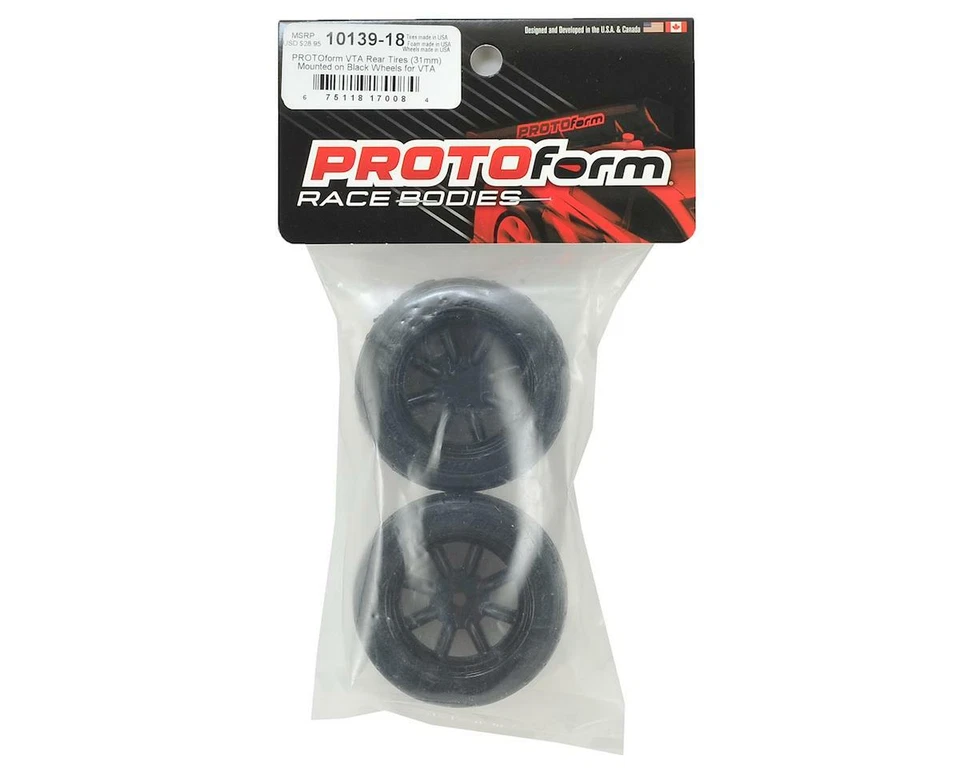 Protoform Vintage Racing Pre-Mounted Rear Tire (2) (31mm) (Black) [PRM10139-18] - Image 3 of 3
