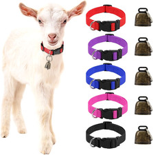 HYLYUN 5 Pack Goat Collars with Bells, Cow Horse Sheep Grazing Copper Bells and