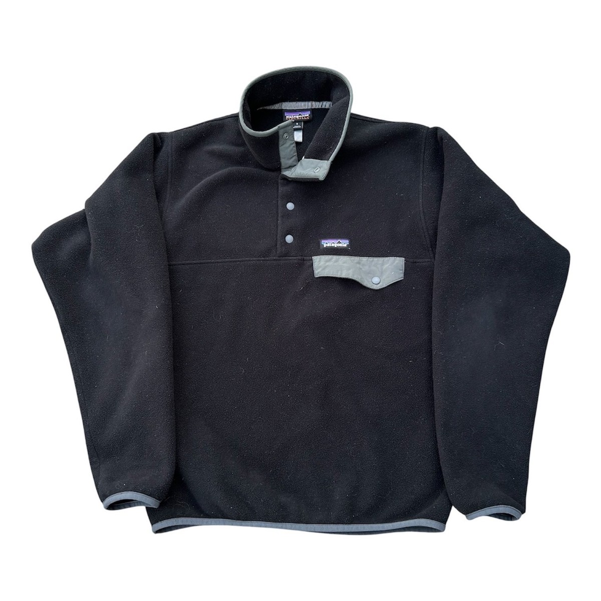 Patagonia Synchilla Snap-T Fleece Pullover Mens Small Black Grey