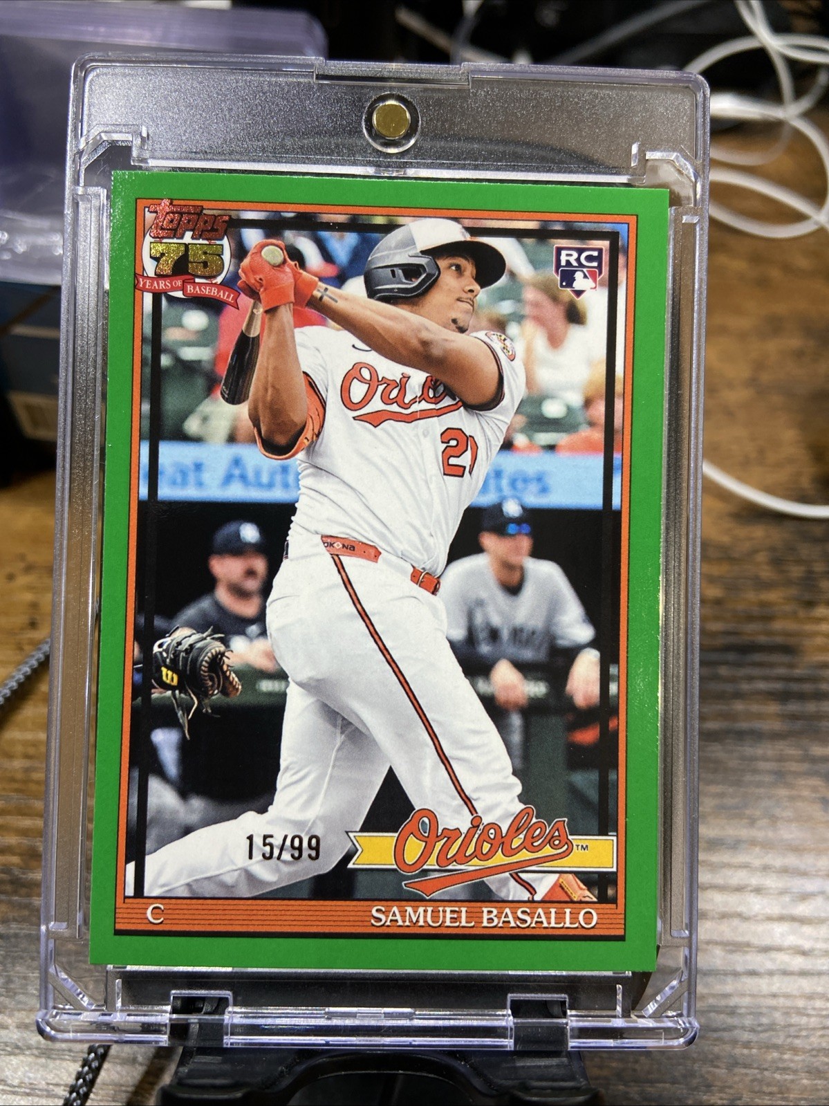 2026 Topps Series 1 Samuel Basallo RC 1991 Insert Green Parallel /99 Orioles