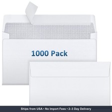 1000 Pack 6-3/4 Security Envelopes Self Seal - 3-5/8 x 6-1/2 Inch White Busines
