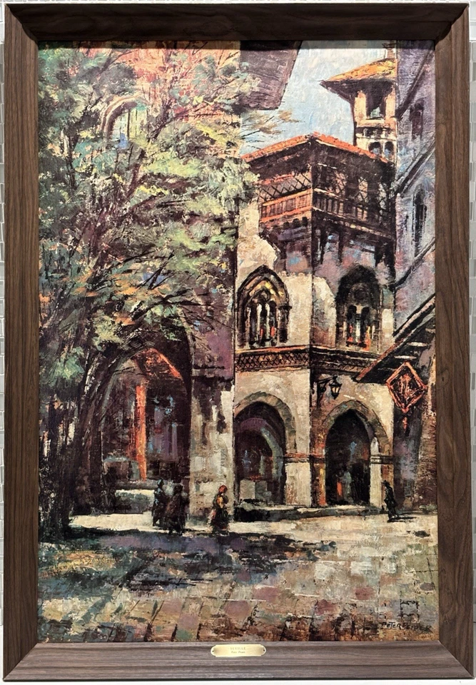 GRANDE Decoración Artística España Enmarcada, “Sevilla” Peter Peiper, Regalos Bellas Artes Raros De Colección Foto 3 de 4