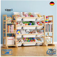 Spielzeug-Organizer 12 BehäLter Kiefernholz Weiß Kinderregal Spielzimmer