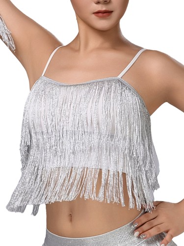Women Camisole Jazz Tank Shirt Festival Costume Rehearsal Top Belly Sequin Club - Bild 68 von 112