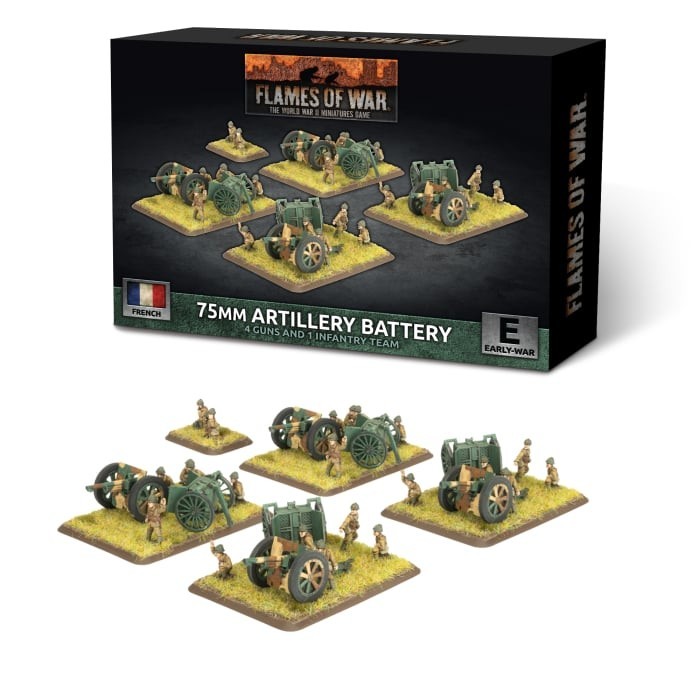 French 75mm Artillery Battery - Early War - Flames of War - Brand New